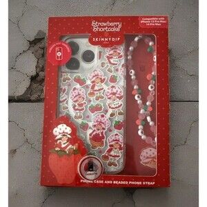 Strawberry Shortcake X Skinny Dip iPhone 13 / 14 Pro Max Case & Phone Strap NEW